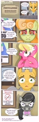 Size: 3401x10528 | Tagged: safe, artist:perfectblue97, imported from derpibooru, carrot top, golden harvest, lily valley, octavia melody, pinkamena diane pie, pinkie pie, princess celestia, oc, oc:dr. silvermane, alicorn, earth pony, pony, comic:without magic, absurd resolution, comic, crying, insane asylum, muzzle, poster