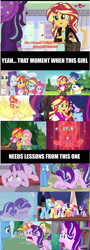 Size: 917x2538 | Tagged: safe, edit, edited screencap, imported from derpibooru, screencap, applejack, flash sentry, fluttershy, pinkie pie, rainbow dash, rarity, sci-twi, starlight glimmer, sunset shimmer, twilight sparkle, earth pony, pegasus, pony, unicorn, all bottled up, equestria girls, every little thing she does, friendship games, legend of everfree, mirror magic, to where and back again, spoiler:eqg specials, camp everfree logo, camp everfree outfits, comparison, daydream shimmer, discovery kids, discussion in the comments, embrace the magic, female, fiducia compellia, geode of empathy, humane five, humane seven, humane six, magic mirror, magical geodes, male, mane six, midnight sparkle, mind control, op is a duck, op is trying to start shit, op started shit, starlight drama, subtitles, sunset vs starlight debate, teletoon
