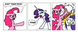 Size: 990x417 | Tagged: safe, artist:gingerfoxy, imported from derpibooru, pinkie pie, rarity, earth pony, pony, unicorn, pony comic generator, comic, pillow