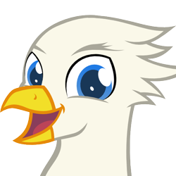 Size: 512x512 | Tagged: safe, artist:the smiling pony, imported from derpibooru, oc, oc only, oc:der, griffon, .svg available, bust, colored pupils, derpibooru badge, looking at you, open mouth, portrait, simple background, smiling, solo, svg, transparent background, vector