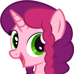 Size: 512x512 | Tagged: safe, artist:the smiling pony, imported from derpibooru, oc, oc only, oc:marker pony, earth pony, pony, unicorn, .svg available, bust, derpibooru badge, open mouth, portrait, simple background, smiling, solo, svg, transparent background, vector