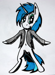 Size: 2308x3152 | Tagged: safe, artist:bumskuchen, imported from derpibooru, oc, oc only, oc:shifting gear, pony, bipedal, clothes, looking at you, simple background, solo, standing, traditional art, white background