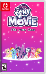 Size: 1024x1658 | Tagged: source needed, safe, artist:trini-mite, imported from derpibooru, applejack, fluttershy, pinkie pie, rainbow dash, rarity, twilight sparkle, alicorn, pony, my little pony: the movie, fake, faker than a three dollar bill, mane six, nintendo, nintendo switch, stock vector, twilight sparkle (alicorn), video game