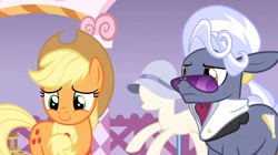 Size: 847x473 | Tagged: safe, imported from derpibooru, screencap, applejack, hoity toity, pony, honest apple
