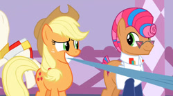 Size: 847x473 | Tagged: safe, imported from derpibooru, screencap, applejack, starstreak, pony, honest apple