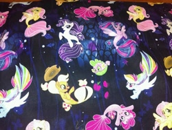 Size: 2112x1584 | Tagged: safe, imported from derpibooru, applejack, fluttershy, pinkie pie, rainbow dash, rarity, spike, twilight sparkle, alicorn, pony, puffer fish, seapony (g4), my little pony: the movie, cute, fabric, irl, mane six, merchandise, photo, seaponified, seapony applejack, seapony fluttershy, seapony pinkie pie, seapony rainbow dash, seapony rarity, seapony twilight, species swap, spike the pufferfish, that pony sure does love being a seapony, twilight sparkle (alicorn)