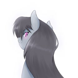 Size: 1350x1350 | Tagged: safe, artist:papibabidi, imported from derpibooru, octavia melody, earth pony, pony, bust, female, looking back, portrait, simple background, solo, white background