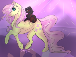 Size: 1024x768 | Tagged: safe, artist:dogjaws, deleted from derpibooru, imported from derpibooru, fluttershy, pony, wolf, walking