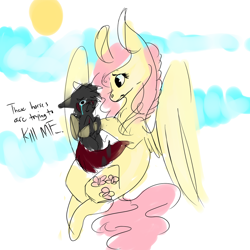 Size: 1024x1024 | Tagged: safe, artist:dogjaws, deleted from derpibooru, imported from derpibooru, fluttershy, pony, wolf, crying