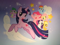 Size: 3264x2448 | Tagged: safe, artist:akira himekawa, imported from derpibooru, applejack, fluttershy, pinkie pie, rainbow dash, rarity, spike, twilight sparkle, dragon, earth pony, pegasus, pony, unicorn, anime expo, anime expo 2017, looking at you, mane seven, mane six, photo