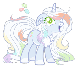 Size: 1334x1152 | Tagged: safe, artist:lullabyprince, deleted from derpibooru, imported from derpibooru, oc, oc only, oc:skipping skittle, pony, unicorn, base used, chest fluff, colored pupils, female, mare, one eye closed, simple background, solo, transparent background, wink