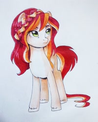 Size: 1728x2160 | Tagged: safe, artist:sapraitlond, imported from derpibooru, oc, oc only, earth pony, pony, female, mare, simple background, solo, traditional art, unshorn fetlocks, white background