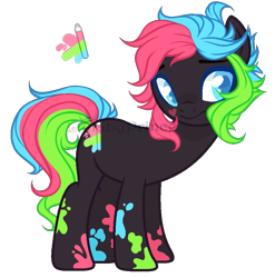 Size: 887x899 | Tagged: safe, artist:lullabyprince, deleted from derpibooru, imported from derpibooru, oc, oc only, oc:glowstick splatter, earth pony, pony, female, mare, simple background, solo, transparent background