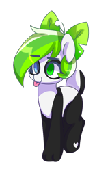 Size: 642x1000 | Tagged: safe, artist:lnspira, imported from derpibooru, oc, oc only, oc:bamboo, original species, panda pony, pony, female, heterochromia, mare, simple background, solo, tongue out, transparent background