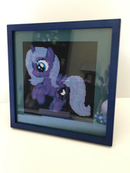 Size: 1024x1365 | Tagged: safe, artist:kittychanann, imported from derpibooru, princess luna, pony, craft, cross stitch, female, filly, flying, solo, woona, younger