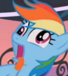 Size: 558x623 | Tagged: safe, imported from derpibooru, screencap, rainbow dash, pony, sweet and elite, derp, faic, female, icon, majestic as fuck, mare, rainbow dash is best facemaker, solo, tongue out