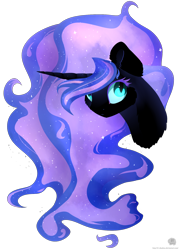 Size: 1354x1894 | Tagged: safe, artist:11-shadow, imported from derpibooru, nightmare moon, alicorn, pony, bust, female, simple background, solo, transparent background