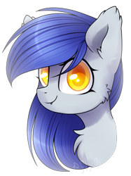 Size: 1085x1449 | Tagged: safe, artist:starlyfly, artist:starlyflygallery, imported from derpibooru, oc, oc only, oc:gabriel, pony, bust, fangs, female, mare, neck fluff, portrait, simple background, smiling, solo, transparent background