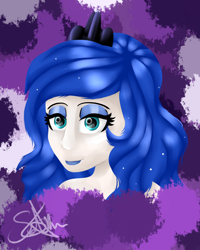 Size: 2000x2500 | Tagged: safe, artist:saturnstar14, imported from derpibooru, princess luna, human, abstract background, bust, female, humanized, portrait, solo