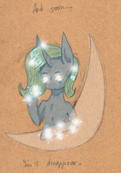 Size: 1107x1572 | Tagged: safe, artist:nahmaybetomorrow, imported from derpibooru, trixie, pony, unicorn, disappear, female, glowing eyes, mare, moon, solo