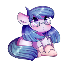 Size: 1801x1531 | Tagged: safe, artist:soundwavepie, imported from derpibooru, oc, oc only, pony, :c, blushing, chest fluff, clothes, colored pupils, female, fluffy, frown, glasses, heart eyes, mare, ponyloaf, shoulder fluff, simple background, socks, solo, transparent background, wingding eyes