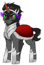 Size: 1666x2449 | Tagged: safe, artist:cloud-drawings, imported from derpibooru, king sombra, pony, unicorn, dark magic, frown, magic, male, simple background, solo, sombra eyes, stallion, transparent background