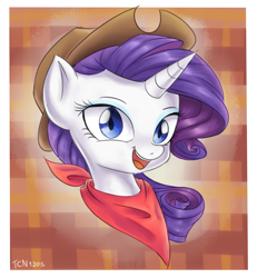 Size: 1560x1690 | Tagged: safe, artist:tcn1205, imported from derpibooru, rarity, pony, cowboy hat, cowgirl, cute, female, hat, mare, smiling, solo, stetson