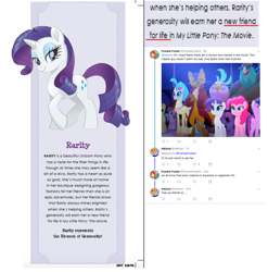 Size: 1376x1394 | Tagged: safe, imported from derpibooru, capper dapperpaws, pinkie pie, rarity, twilight sparkle, abyssinian, alicorn, anthro, my little pony: the movie, male, meta, mike vogel, text, twilight sparkle (alicorn), twitter