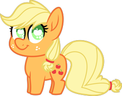 Size: 5071x3973 | Tagged: safe, artist:binkyt11, artist:parclytaxel, derpibooru exclusive, imported from derpibooru, applejack, earth pony, pony, .svg available, absurd resolution, apple, chibi, female, food, freckles, inkscape, mare, missing accessory, simple background, solo, svg, transparent background, vector, wingding eyes