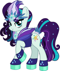 Size: 5994x7073 | Tagged: safe, artist:jhayarr23, imported from derpibooru, coloratura, earth pony, pony, absurd resolution, clothes, countess coloratura, female, looking at you, mare, raised hoof, simple background, smiling, solo, transparent background, updated, vector