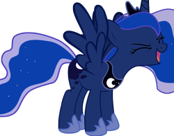 Size: 3000x2356 | Tagged: safe, artist:rattipack, imported from derpibooru, princess luna, alicorn, pony, eyes closed, female, flutteryay, mare, simple background, solo, spread wings, transparent background, vector, wings, yay