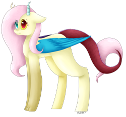 Size: 2837x2659 | Tagged: safe, artist:kawurin, artist:pinkpearlmlp, imported from derpibooru, discord, fluttershy, female, fusion, high res, simple background, solo, transparent background