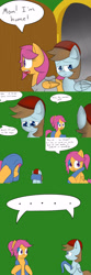 Size: 1600x4800 | Tagged: safe, artist:jake heritagu, imported from derpibooru, chip mint, rain catcher, scootaloo, pony, comic:ask motherly scootaloo, absurd resolution, comic, hairpin, motherly scootaloo, rain, sweatshirt, towel, undressing