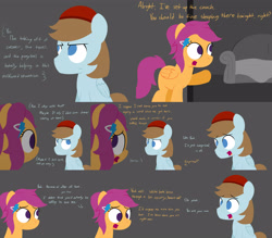 Size: 3840x3360 | Tagged: safe, artist:jake heritagu, imported from derpibooru, chip mint, rain catcher, scootaloo, pony, comic:ask motherly scootaloo, ask-rain-catcher, comic, couch, hairpin, motherly scootaloo