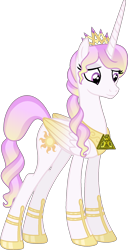 Size: 914x1783 | Tagged: safe, artist:starryoak, imported from derpibooru, princess celestia, alicorn, pony, miracleverse, alternate universe, female, scorpan's necklace, simple background, solo, transparent background