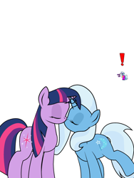 Size: 600x800 | Tagged: safe, artist:dekomaru, imported from derpibooru, trixie, twilight sparkle, pony, unicorn, tumblr:ask twixie, ask, duo, female, kiss on the lips, kissing, lesbian, mare, shipping, tumblr, twixie