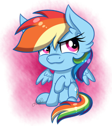 Size: 1600x1800 | Tagged: safe, artist:jack-pie, imported from derpibooru, rainbow dash, pegasus, pony, chibi, cute, dashabetes, female, mare, raised hoof, signature, sitting, solo