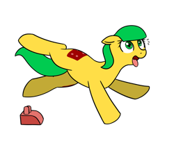 Size: 1006x859 | Tagged: safe, artist:neuro, imported from derpibooru, oc, oc only, oc:blocky bits, earth pony, pony, falling, female, floppy ears, mare, simple background, solo, tongue out, transparent background, tripping