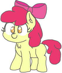 Size: 525x618 | Tagged: safe, artist:eleven, imported from derpibooru, apple bloom, earth pony, pony, apple bloom's bow, bow, female, filly, hair bow, simple background, solo, transparent background