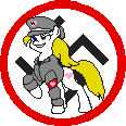 Size: 116x116 | Tagged: safe, artist:anonymous, imported from derpibooru, oc, oc only, oc:aryanne, earth pony, pony, clothes, female, hat, mare, nazi, nazi armband, nazipone, pixel art, pixelcanvas, solo, swastika, uniform