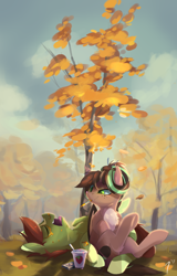 Size: 830x1300 | Tagged: safe, artist:tangomangoes, imported from derpibooru, oc, oc only, oc:cocoa dot, oc:olive hue, bat pony, pony, couple, cute, drink, duo, female, male, mare, oc x oc, shipping, sleeping, stallion, tree