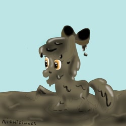 Size: 1000x1000 | Tagged: safe, artist:amateur-draw, imported from derpibooru, apple bloom, pony, covered in mud, downvote bait, mud, muddy, wet and messy