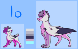 Size: 1900x1200 | Tagged: safe, artist:nightshadetheranger, imported from derpibooru, oc, oc only, oc:io, hybrid, female, filly, interspecies offspring, offspring, parent:discord, parent:princess luna, parents:lunacord, reference sheet, solo