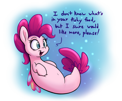 Size: 1800x1500 | Tagged: safe, artist:bellspurgebells, imported from derpibooru, pinkie pie, seapony (g4), my little pony: the movie, belly, chubby, female, seaponified, seapony pinkie pie, solo, species swap, squishy, that pony sure does love being a seapony, thick