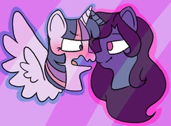 Size: 960x705 | Tagged: safe, artist:fashleylasagna, imported from derpibooru, twilight sparkle, twilight sparkle (alicorn), alicorn, pony, blushing, boop, crossover, crossover shipping, female, fullmetal alchemist, fullmetal alchemist brotherhood, homunculus, lesbian, lust, lustlight, noseboop, ponified, shipping