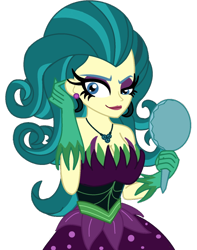 Size: 900x1144 | Tagged: safe, artist:cbear624, imported from derpibooru, juniper montage, equestria girls, mirror magic, spoiler:eqg specials, clothes, fabulous, female, juniper monstar, lipstick, mirror, simple background, solo, transparent background