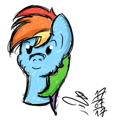 Size: 628x685 | Tagged: safe, artist:harcoal, imported from derpibooru, rainbow dash, pony, bust, female, portrait, solo