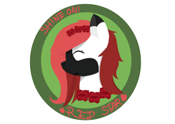 Size: 3508x2480 | Tagged: safe, artist:lordswinton, imported from derpibooru, oc, oc only, oc:red star, pony, badge, bust, commission, flower, galleryofgoodwill, lineless, portrait, rose, simple background, solo, transparent background, vector