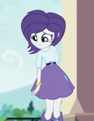 Size: 700x905 | Tagged: safe, edit, edited screencap, imported from derpibooru, screencap, rarity, dance magic, equestria girls, spoiler:eqg specials, 4chan, abuse, alternate hairstyle, female, raribuse, sad, solo