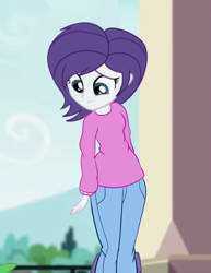 Size: 700x905 | Tagged: safe, artist:anonymous, edit, edited screencap, imported from derpibooru, screencap, rarity, dance magic, equestria girls, spoiler:eqg specials, 4chan, alternate hairstyle, female, sad, solo